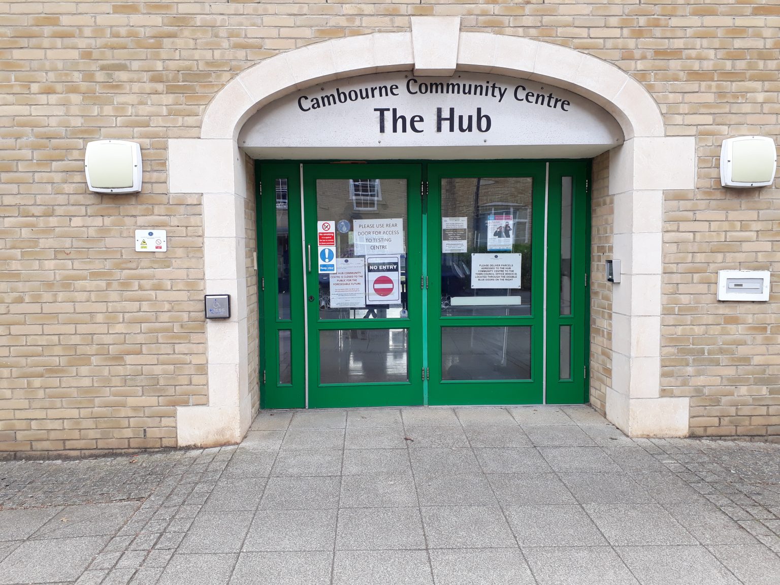 The Hub entrance Cambourne Information
